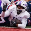 UCA's Darius Hale gets across the line for a touchdown against Utah Tech