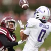 UCA wide receiver Trejan Bridges goes up trying to make a catch against Eastern Kentucky