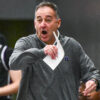 UCA coach John Shulman reacting on the sidelines against Southeast Missouri at the Farris Center