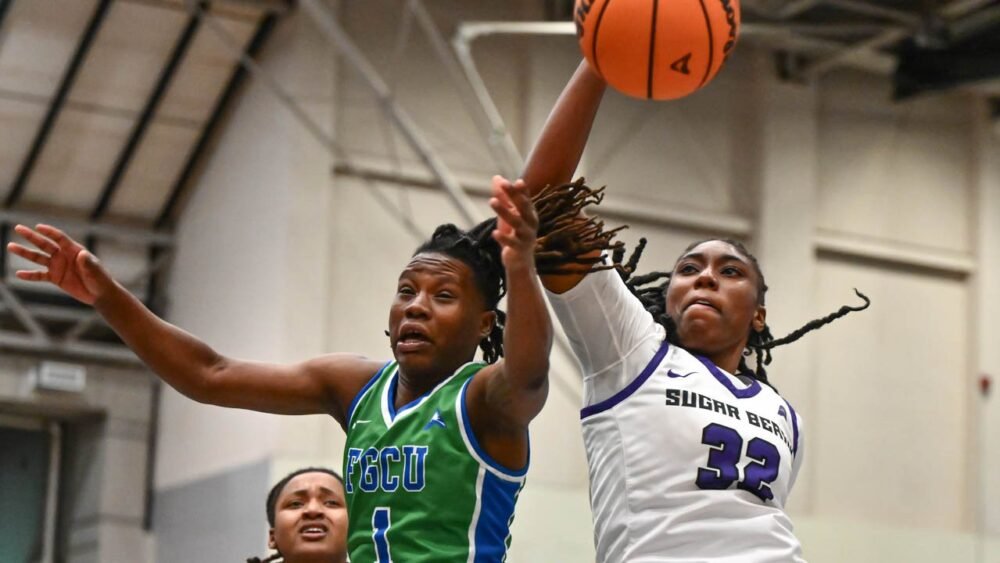Sugar Bears Elizabeth Abiara puts up a shot against Florida Gulf Coast
