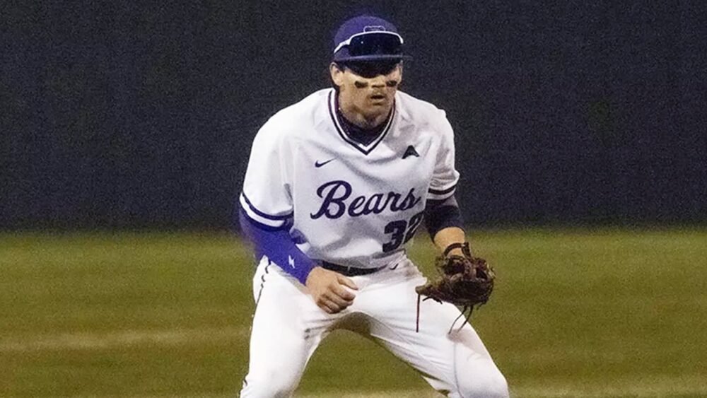 UCA Bears infielder during game with Central Connecticut