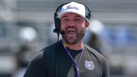 UCA coach Nathan Brown during the Bears football spring game