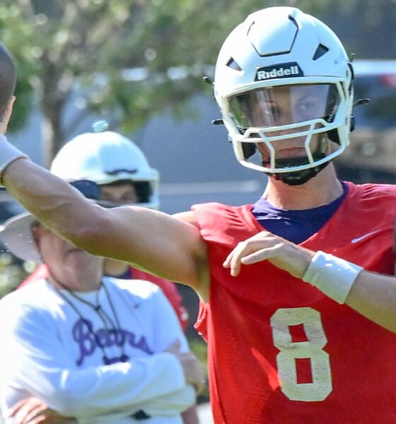 UCA Bears quarterback Austin Myers at opening practice of fall camp