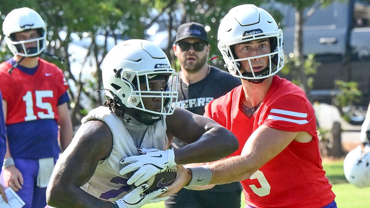 UCA Bears quarterback Luther Richesson at opening practice of fall camp