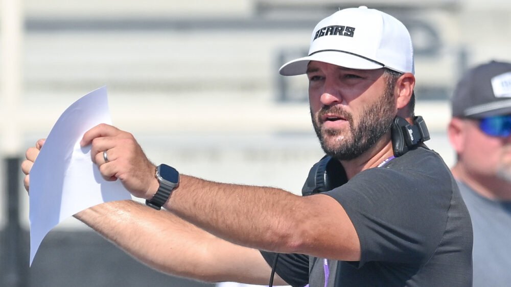 UCA Bears coach Nathan Brown during a fall scrimmage