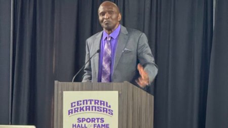UCA Bears defensive lineman Darryl McCree speaks on being selected to the UCA Sports Hall of Fame.