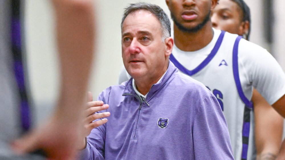 UCA Bears coach John Shulman on sidelines against Champion Christian