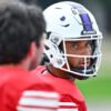 UCA Bears quarterback Donovyn Omolo during scrimmage in fall practice.