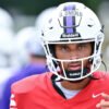 UCA Bears quarterback Donovyn Omolo during fall practices in Conway, Ark.