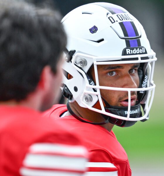 UCA Bears quarterback Donovyn Omolo during scrimmage in fall practice.