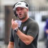 UCA Bears coach Nathan Brown during scrimmage during fall camp in Conway, Ark.