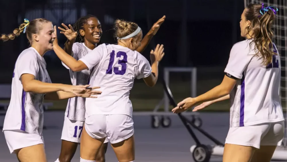 UCA celebrates goal against Troy.